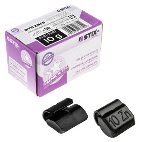 STIX ZN/S 10 g svarta balanseringsvikter i zink för stålfälg – 50 st