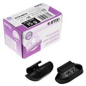 STIX ZN/S 15 g svarta balanseringsvikter i zink för stålfälg – 50 st