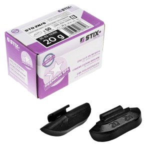 STIX ZN/S 20 g svarta balanseringsvikter i zink för stålfälg – 50 st