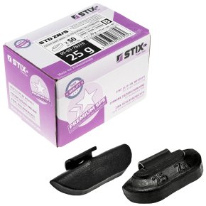 STIX ZN/S 25 g svarta balanseringsvikter i zink för stålfälg – 50 st