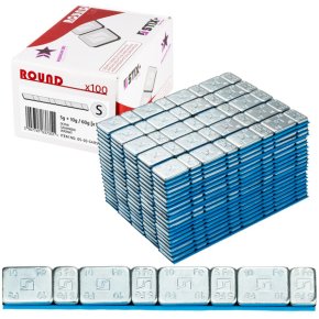 STIX Rounded Slim 60 g självhäftande balanseringsvikter – 4 × 5 g + 4 × 10 g, 100 remsor