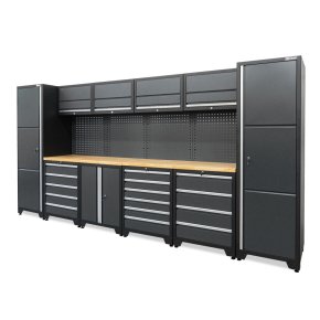 Weber professionellt verkstadsskåpssystem Serie 610 – 16 delar grå