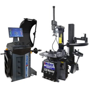 Däckmonteringsmaskin för bildäck 1228 Monster HP och hjulbalanserare Precision-3D Sonar III Air