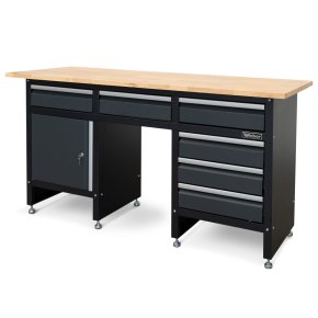 Weber arbetsbänk med 6 lådor, låsbart fack och 171 × 60 cm träarbetsplatta