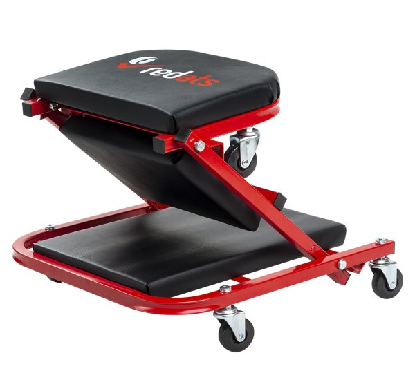 REDATS bilmekanikerbräda 3-i-1 – liggvagn, verkstadspall och pall med ryggstöd