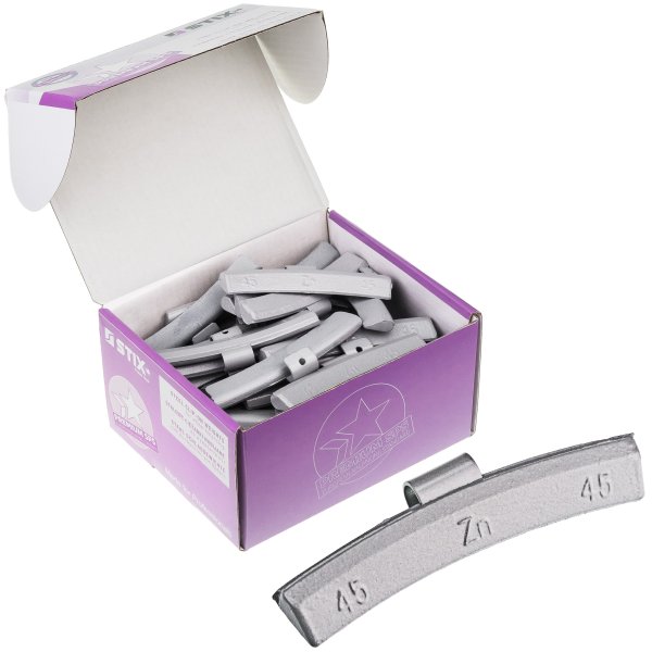 STIX ZN/A 45 g balanseringsvikter i zink för aluminiumfälg – 50 st
