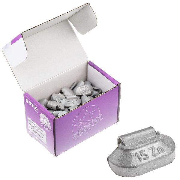 Slagvikter i zink ZN/S 15 g för stålfälgar (50 st)