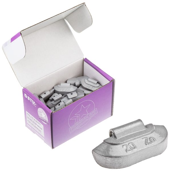 Slagvikter i zink för stålfälgar, 20 g (50 st)