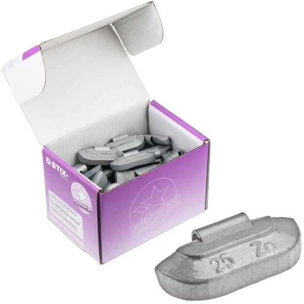 Slagvikt i zink för stålfälgar, 25 g (50 st)