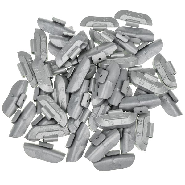 Slagvikt i zink för stålfälgar, 25 g (50 st)