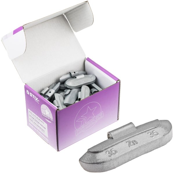 Slagvikter i zink för stålfälgar, 35 g (50 st)