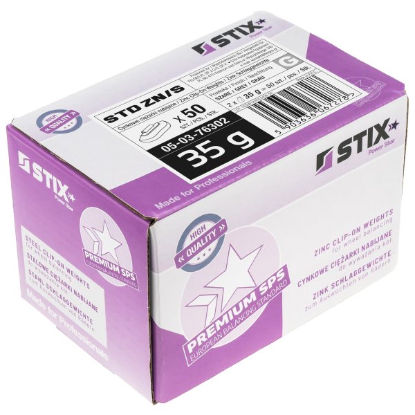 Slagvikter i zink för stålfälgar, 35 g (50 st)