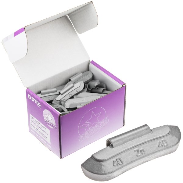 Slagvikter i zink för stålfälgar, 40 g (50 st)