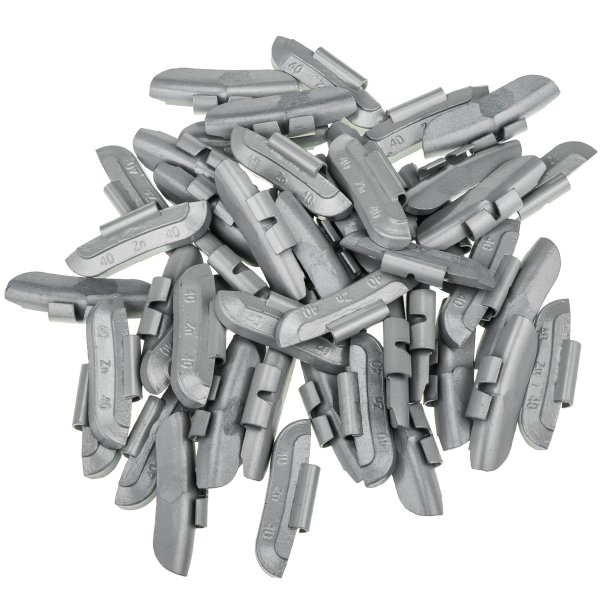 Slagvikter i zink för stålfälgar, 40 g (50 st)