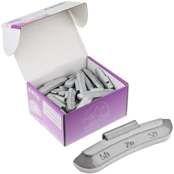 STIX ZN/S 50 g balanseringsvikter i zink för stålfälg – 50 st