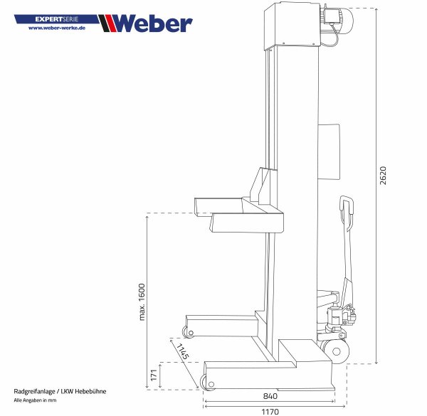 Weber Lyftbockar 7,5 – 6 pelare, 45 ton