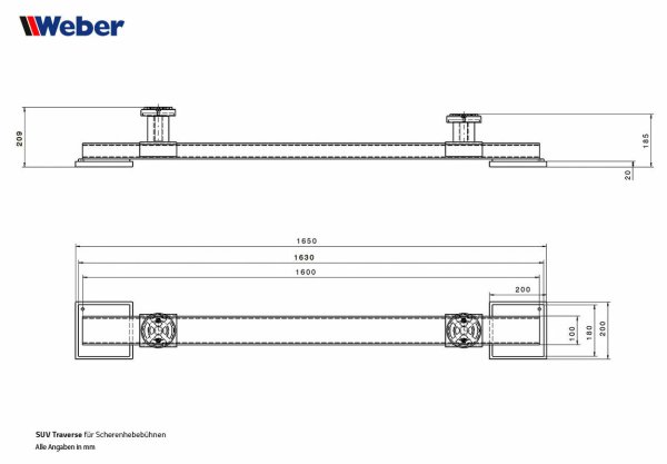 Weber SUV-travers till kortlyft och saxlyft – 4000 kg
